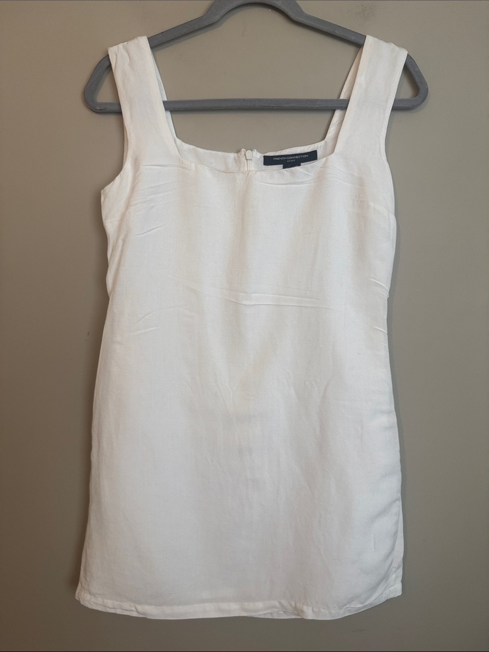 French Connection Birdie Square Neck Minidress, White, size 4 - Picture 6 of 12